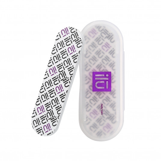 ilū Mini Gerade Nagelfeile Mit Koffer, Körnung 240/240