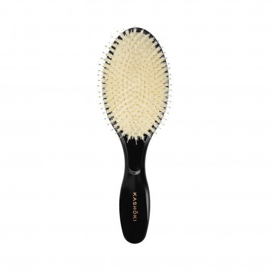 Kashōki Smooth White Detangler Large Oval Hair Brush with White Boar Bristles 