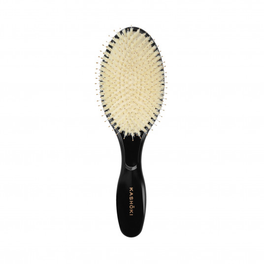 KASHŌKI Smooth White Detangler Duża szczotka z białym włosiem dzika, Oval
