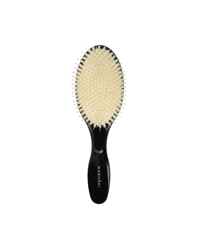 KASHŌKI Smooth White Detangler Duża szczotka z białym włosiem dzika, Oval