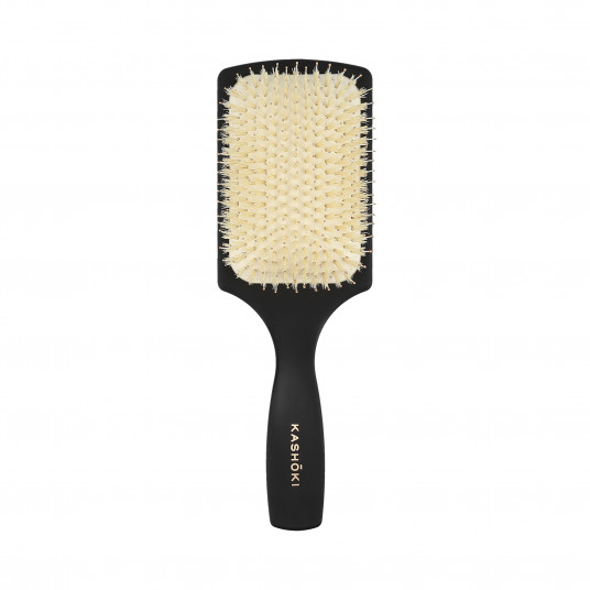 Kashōki Smooth White Detangler Paddle Hairbrush with Natural Bristles