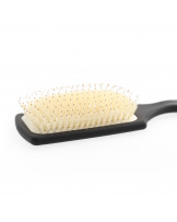 Kashōki Smooth White Detangler Paddle Haarbürste Mit Weißen Wildschweinborsten 