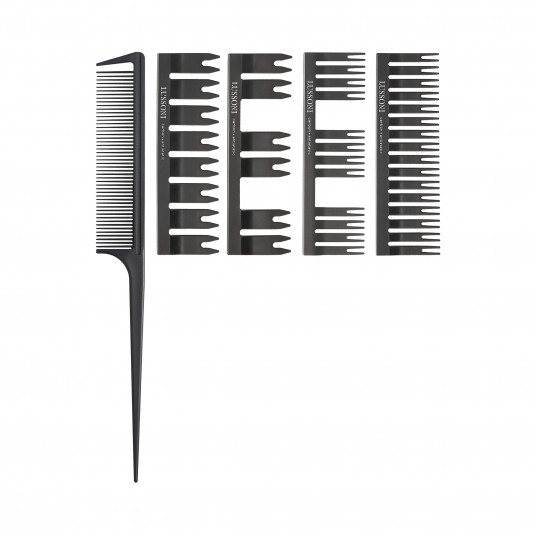 LUSSONI DC 500 Dressing Comb Set: Tail Comb + 4 Covers