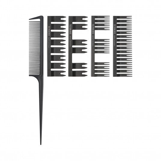 LUSSONI DC 500 Dressing Comb Set: Pin Tail Comb + 4 Attachments
