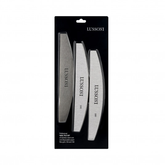 LUSSONI Nail File Set: Stainless Steel File Core and 10 Disposable Paper Files