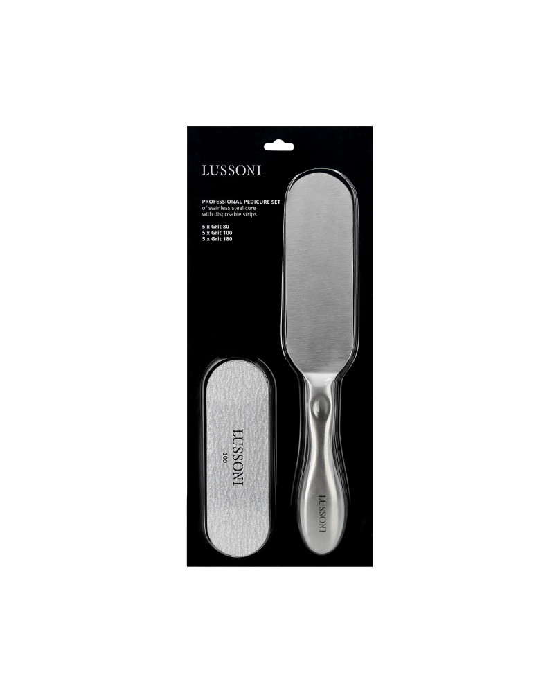 LUSSONI Pedicure Set of Stainless Steel Core with 15 Disposable Strips