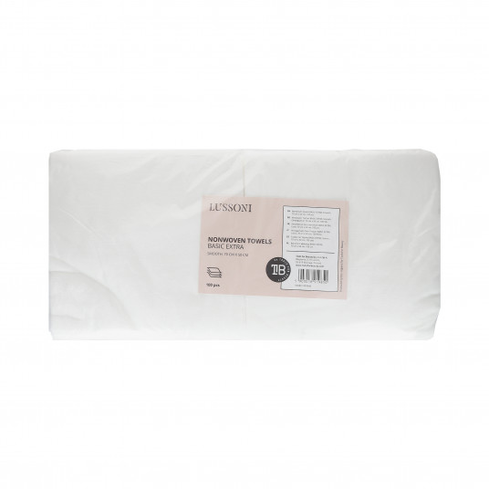 LUSSONI 100 Stück Nonwoven Tücher Basic Extra, Smooth, Einwegtücher 70cm x 50cm