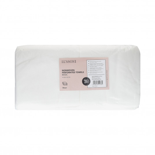 LUSSONI 100 Stück Nonwoven Perforierte Papierhandtücher, Einwegtücher, Basic, 70cm x 50cm