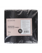 LUSSONI 50 Stück Nonwoven Perforierte Papierhandtücher, Einwegtücher, Schwarz, 70cm x 50cm