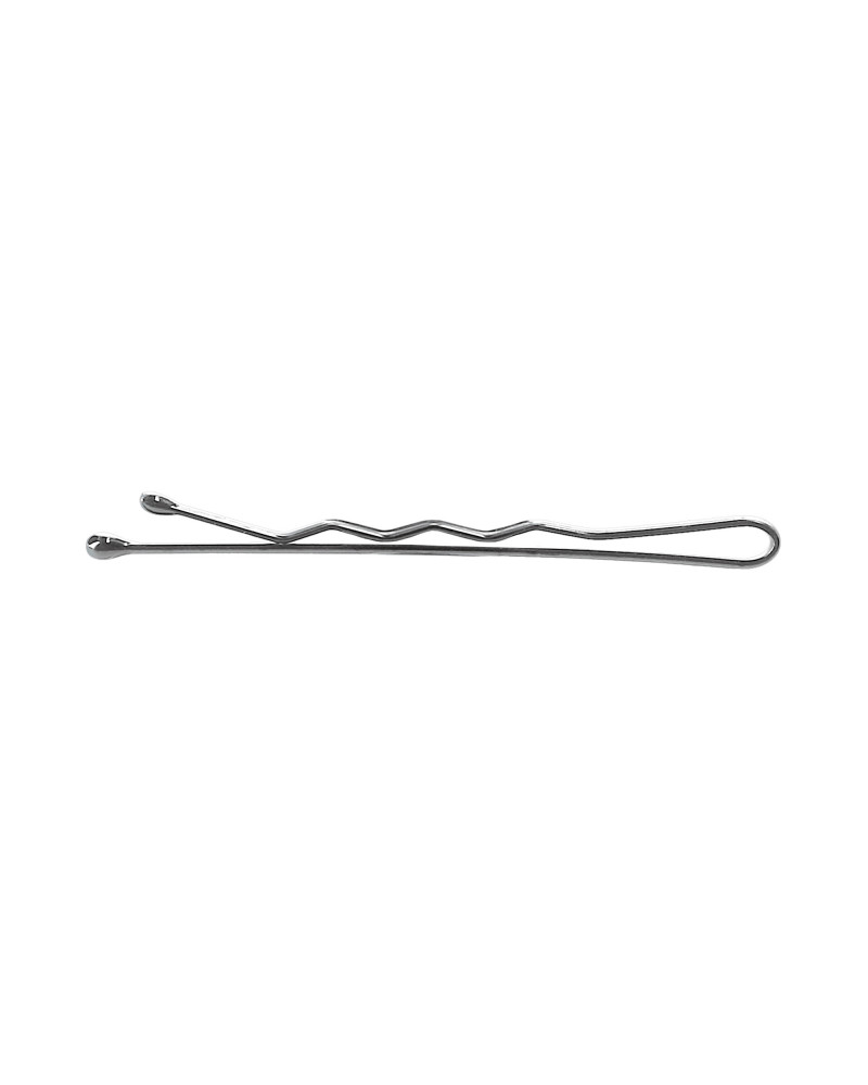 LUSSONI Wsuwki do włosów, dł. 4 cm, Srebrne, Karbowane, 250 szt. 