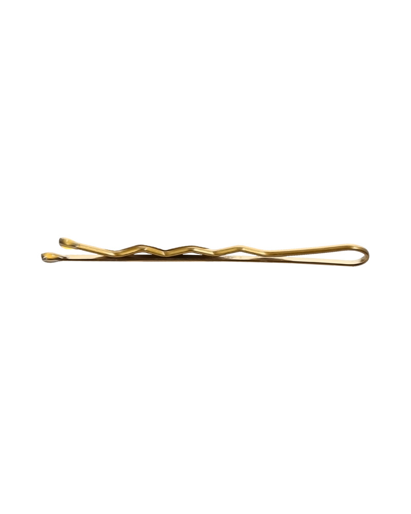 LUSSONI Waved Hair Grips, 4 cm, Gold, 250 pcs. 