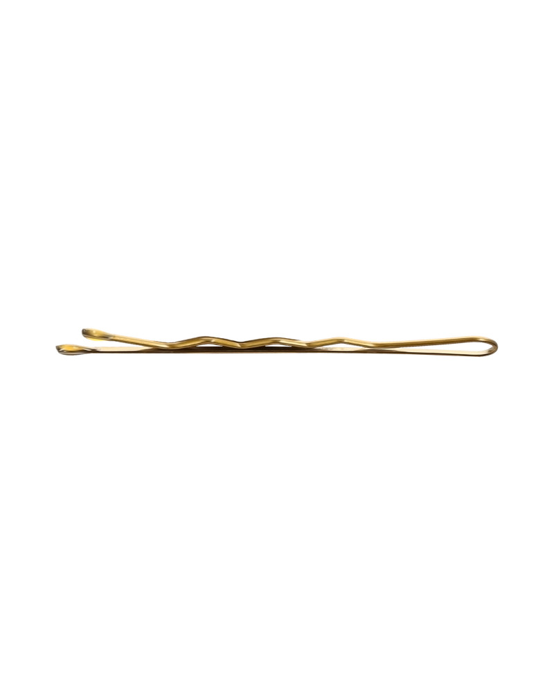 LUSSONI Waved Hair Grips, 6 cm, Gold, 250 pcs. 