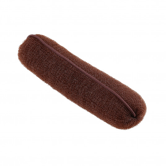 LUSSONI Hair Bun Roll with rubber band, Brown, 150 mm