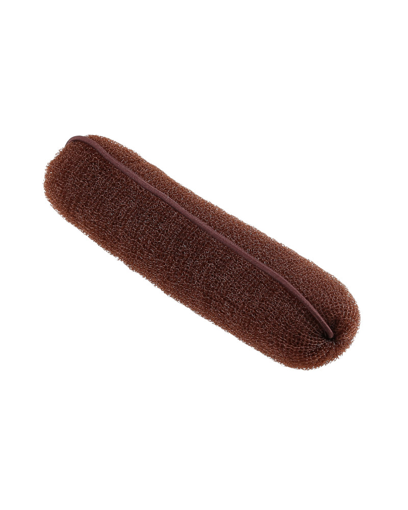 LUSSONI Hair Bun Roll with rubber band, Brown, 150 mm