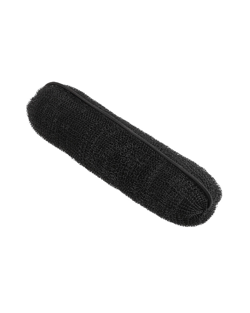 LUSSONI Hair Bun Roll with rubber band, Black, 150 mm