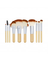 MIMO 10 Teilig Makeup Pinseln Lein Reiseset 