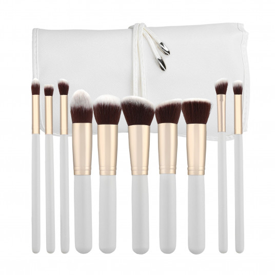 MIMO 10 Teilig Makeup Pinseln Set, Weiß