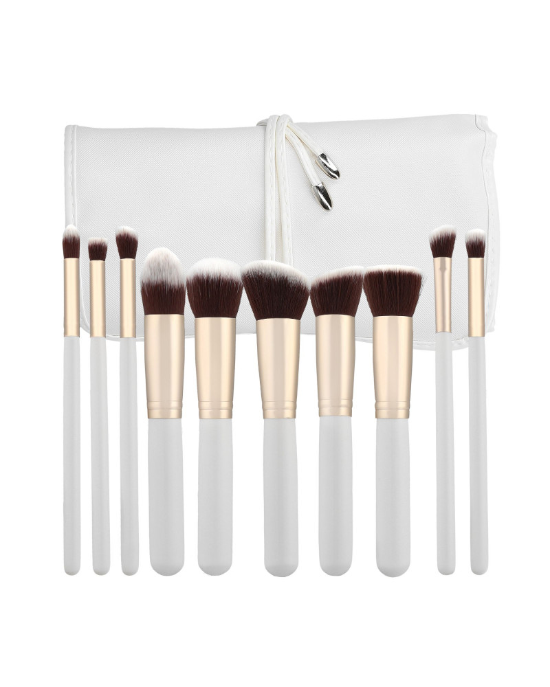 MIMO 10 Teilig Makeup Pinseln Set, Weiß
