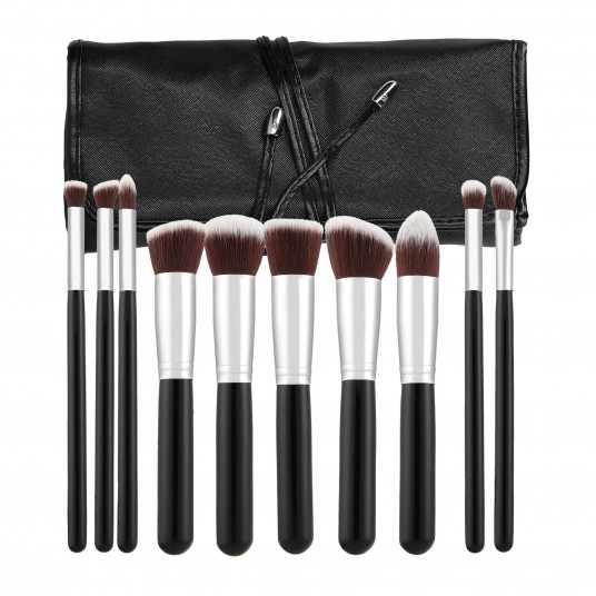 MIMO 10 Teilig Makeup Pinseln Set, Schwarz 