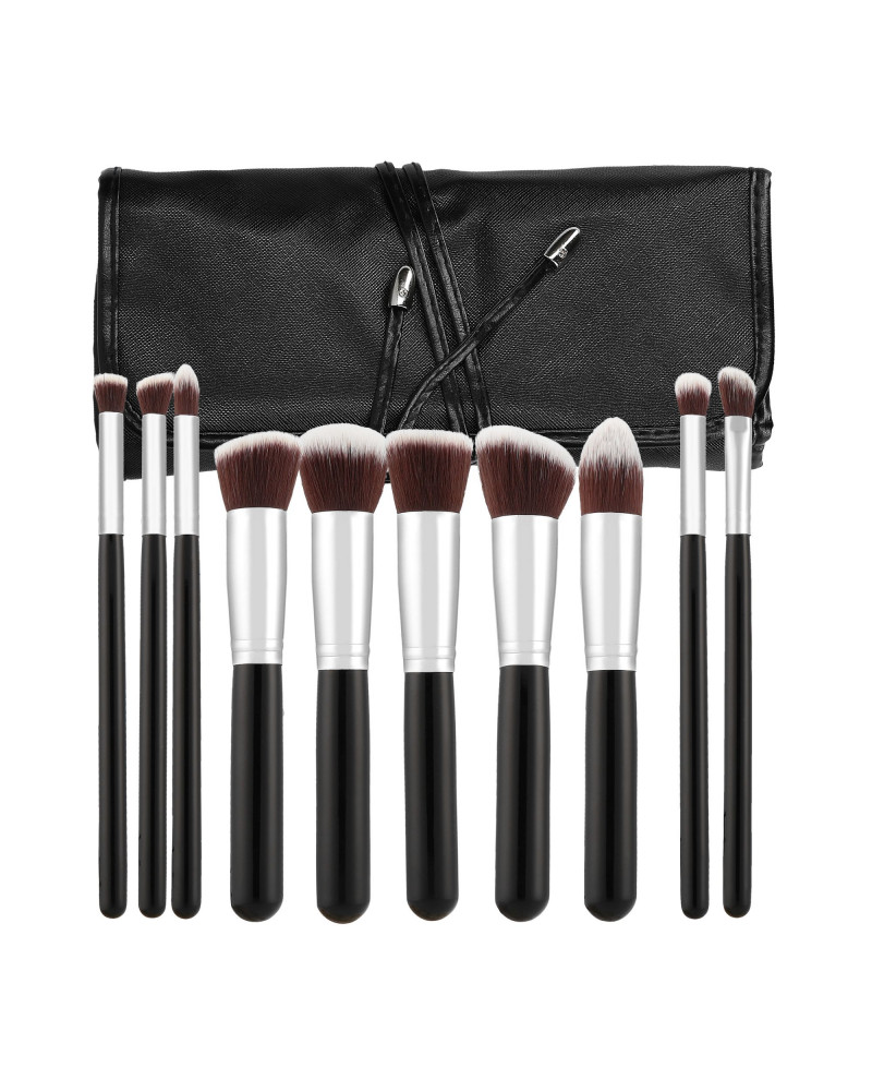 MIMO 10 Teilig Makeup Pinseln Set, Schwarz 