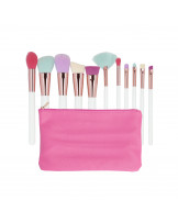 MIMO 11 stck Makeup Pinsel-Set mit Etui, Mehrfarbig