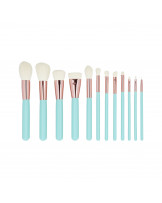 MIMO 12 pcs makeup brush set with case, Turquoise