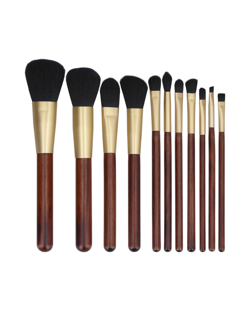 MIMO set of 12 make-up brushes, Brown