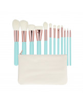 MIMO 12 pcs makeup brush set with case, Turquoise