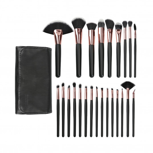 MIMO 24 Stück Make-up Pinsel Set, Schwarz