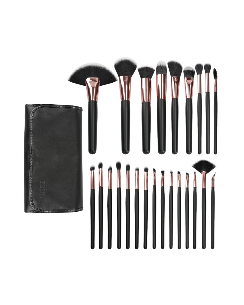 MIMO 24 Stück Make-up Pinsel Set, Schwarz