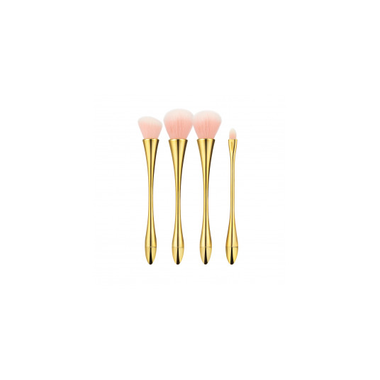 MIMO 4 Pcs Makeup Brush Set, Gold