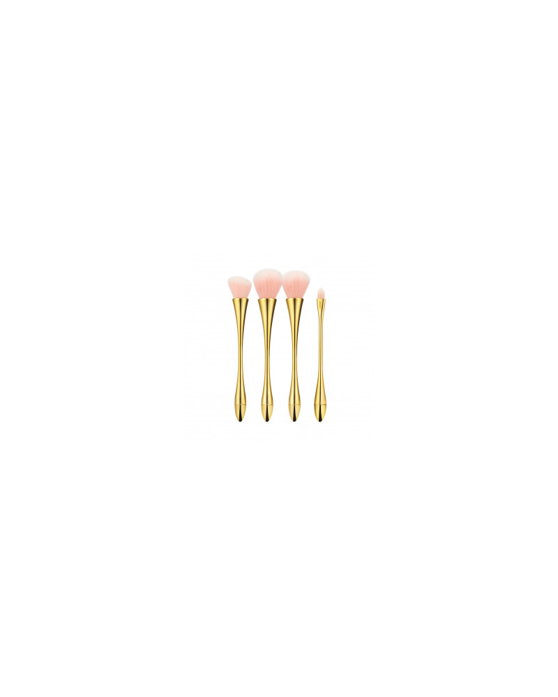 MIMO 4 Pcs Makeup Brush Set, Gold