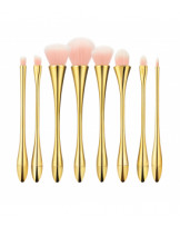 MIMO Set 8 Pinseln rosa Borsten, Goldgriff und Zwinge