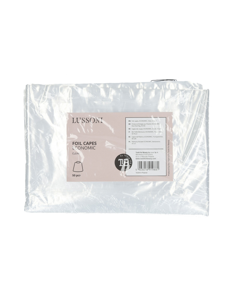 LUSSONI Peleryny foliowe, ECONOMIC, Bezbarwne, 50 szt.