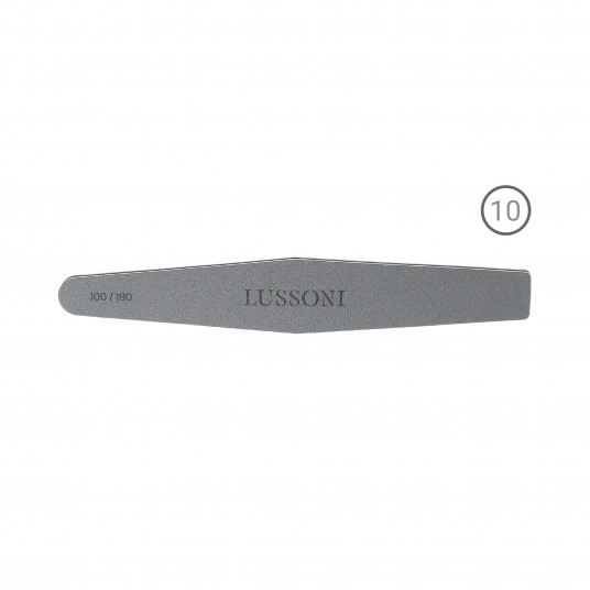LUSSONI MYLAR 10 Teilig Trapezform Nagelfeile, Körnung 100/180