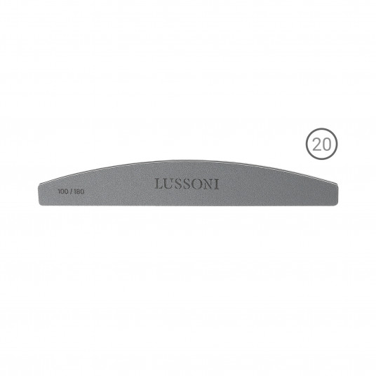 LUSSONI MYLAR 20 Teilig Halbmond Nagelfeilen, Körnung 100/180