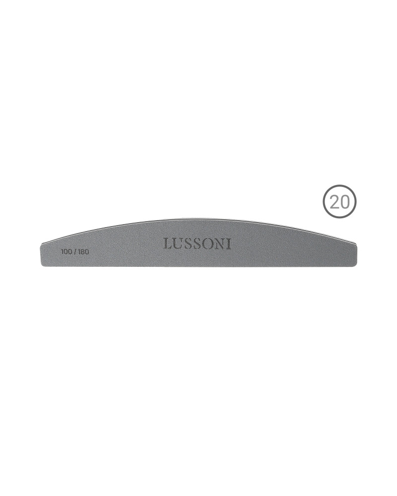 LUSSONI MYLAR 20 Teilig Halbmond Nagelfeilen, Körnung 100/180