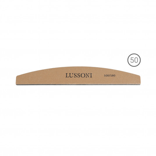 LUSSONI PREMIUM 50 Teilig Halbform Nagelfeilen, Körnung 100/180