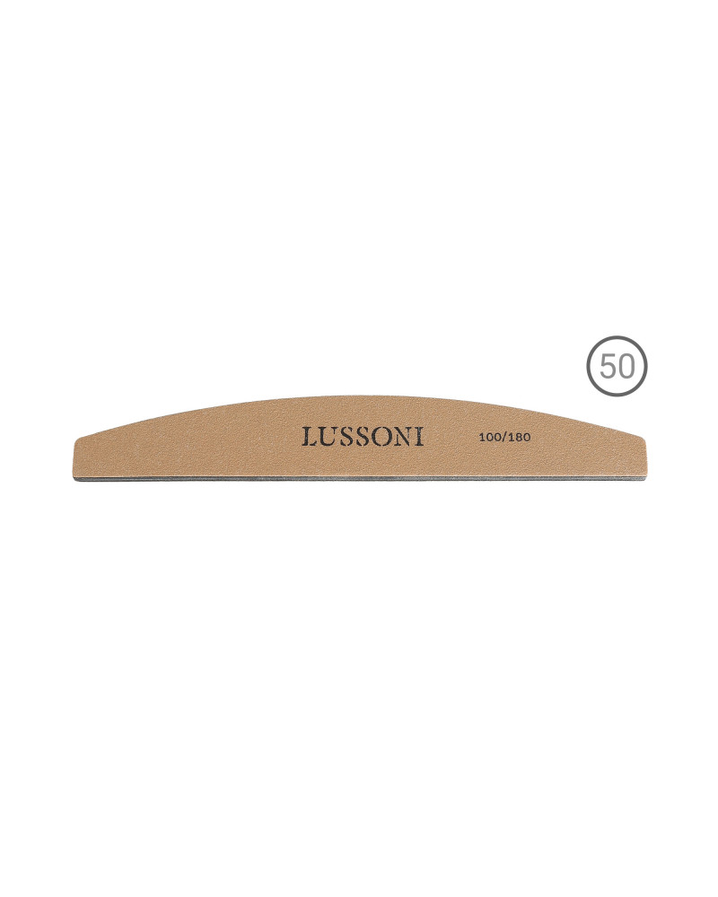 LUSSONI PREMIUM 50 Teilig Halbform Nagelfeilen, Körnung 100/180