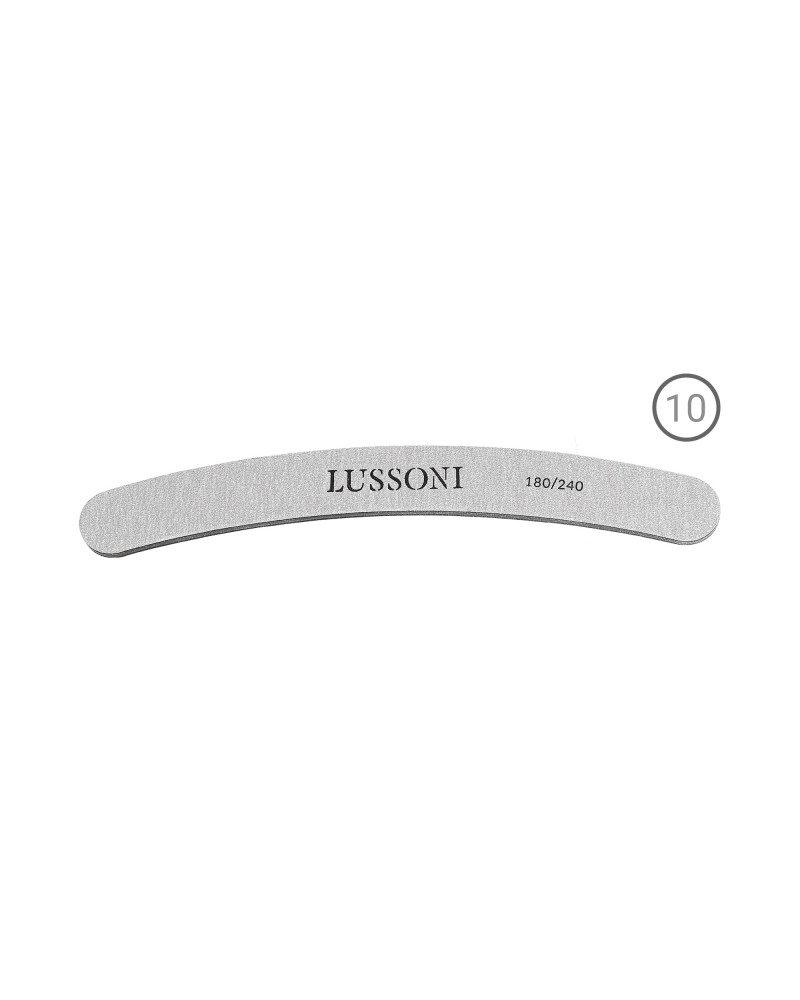 LUSSONI ZEBRA 10 Teilig Gebogene Nagelfeile, Körnung 180/240