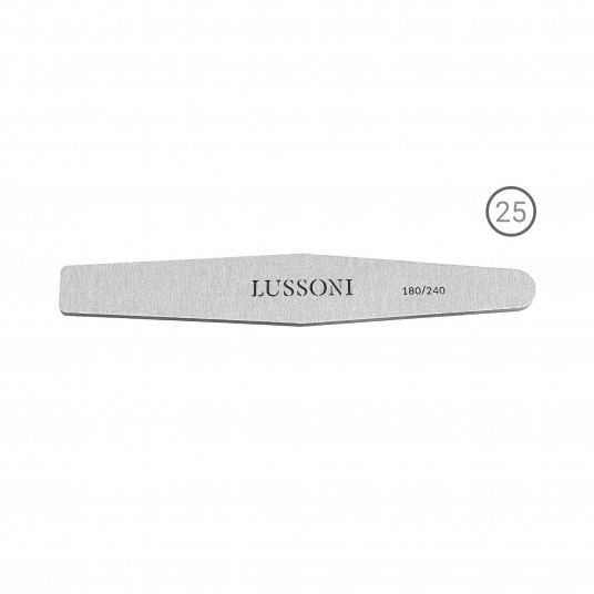 LUSSONI Pilnik do paznokci ZEBRA, Trapez, 180/240, 25 szt.