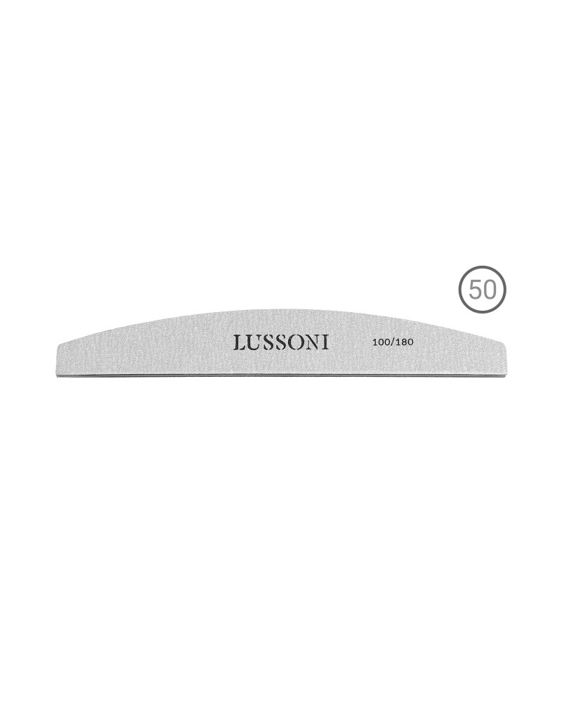 LUSSONI ZEBRA 50 Teilig Halbmond Nagelfeile, Körnung 100/180