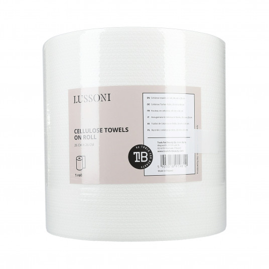 LUSSONI Cellulose Tücher-Rolle, 26cm x 26cm, Weiß