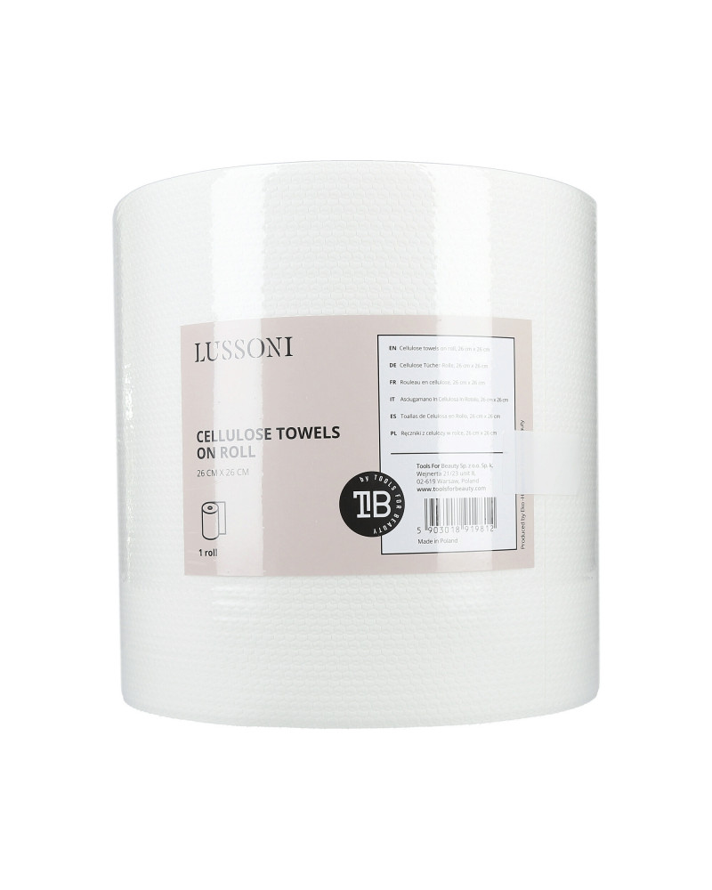 LUSSONI Cellulose Tücher-Rolle, 26cm x 26cm, Weiß