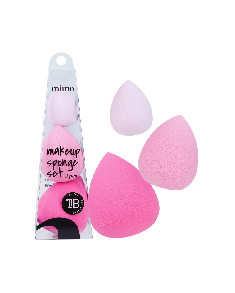 MIMO Makeup sponge set, 3 pcs, Shades of pink