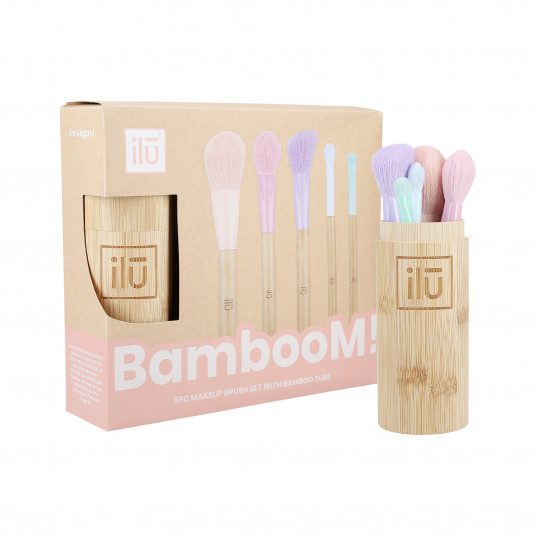 ILŪ BambooM! 5-teiliges Make-up-Pinsel-Set mit Bambusrohr