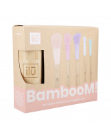 ILŪ BambooM! 5pc Makeup Brush Set with Bamboo Tube