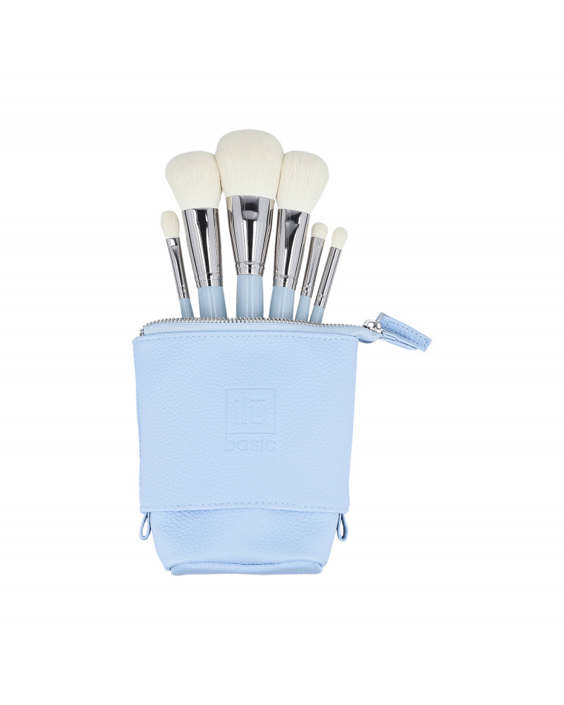 ilū basic Set of 6 makeup brushes + case, Blue