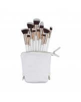 ilū basic Zestaw 10 pędzli do makijażu + etui, Biały 