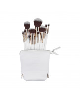 ilū basic Set mit 12 Schminkpinseln + Tasche, Weiß